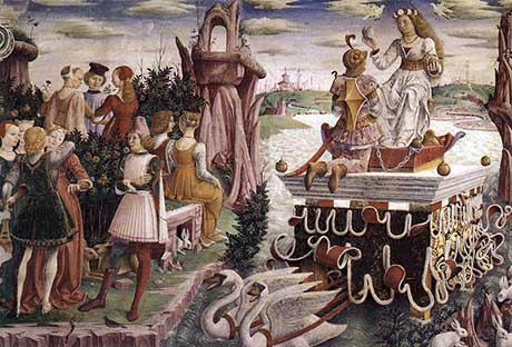 Francesco del Cossa: April: Triumph der Venus  (Detail) © [Public domain], via Wikimedia Commons