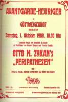 Plakat für eine Aufführung von Otto M. Zykans "Peripthesen", 1988. © Zykan-Archiv, Suchy.
