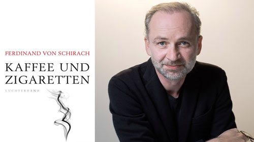 Autor Schirach mit Buchcover. © Luchterhand / Michael Mann