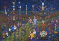 Festwochen-Ausstellung in der Kunsthalle.  Jim Denomie Oz: "The Emergence",  2017.  © Collection of Minnesota Museum of American Art