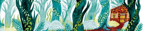 Ausschnitt aus der Illustration zu "Rotkäppchen und die böse Wölfin".