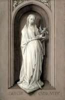 Hugo van der Goes, Hl. Genoveva, Rückseite der linken Tafel des Wiener Diptychons, um 1477/79, Wien, Kunsthistorisches Museum, Gemäldegalerie, © KHM-Museumsverband