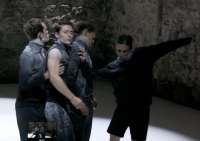 Ein Quartett tanzt „Beef“: Andrey Kaydanovskiy, Robert Weithas, Rebecca Horner, Mila Schmiddt. 