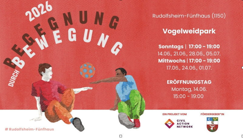 Das Plakat für Begegnung und Bewegung im Park.