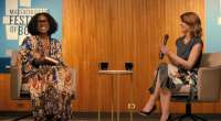 Isa Rae ist die Autorin des Thelonius, Monk,  Ellison so wütend machenden Kischtromans „We’s Lives in Da Ghetto“. Im Film wird sie, anders als im Roman, Sintara Golden genannt. Im Bild rechts: Nicole Kempskie als TV-Redakteurin im Interview. .