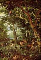 Ein Paradiess, das nicht brennt. Gemälde von Jan Bruegel d. Ä. (1568 - 1625): „Das irdische Paradies“. Quelle: Louvre  / zu kaufen, bei Kunstdruck.de