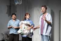 Das Monstertrio als Orgelpfeifen: Juan,  Isabel, Michi.