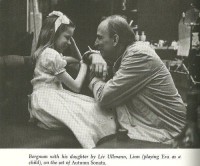 Regisseur Bergman mit Tochter LInn bei den Dreharbeiten zu "Herbstsonate". Die 12jährige Linn spielte die Hauptperson, Eva (Liv Ullmann) als Kind. © Archivbild