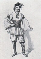 Kostümentwurf 1870 für einen Csárdás-Tänzer (letzter Akt "Coppélia"). © free license 