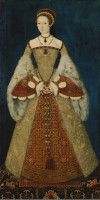Katarina Parr, Königin von England, Ganzkörperporträt, wie es nur Personen von höchstem Stand erlaubt war. © National Portrait Gallery.  Konigin National Portrait Gallery