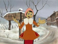 Ian Kaler zeigt auch kleine Szenen aus dem Film "Un burattino di nome Pinocchio "(Eine hölzerne Gliederpuppe / Marionette namens P.) von Giuliano Cenci. © immagini.quotidiano.net