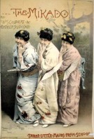 Plakat für die Uraufführung der Operette "Der Mikado" 1885 von Gilbert & Sullivan. Damit wurde auch Thaniels musikalische Karriere begründet. © wikipedia 