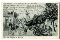 Beschriftete Ansichtskart von Grinzin, 1931. Buchillustrationen © gemeinfrei, Fotos von thomas Hofmann
