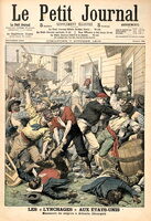 Le Petit Journal berichtet  1906 in einer Titelgeschichte über Lynchmorde in den USA © wikipedia