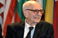 Mythenforscher Claude Lévi-Stauss, 2005. Er gilt als Begründer des Strukturalismus. Lévi-Strauss ist mit 101 Jahren 2009 in Paris verstorben. 