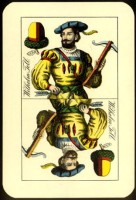Wilhelm Tell als Eichel Ober im doppeldeutschen Kartenspiel, 1864. © Piatnik / ggemeinfrei