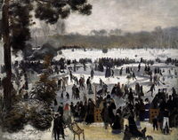 "Les Patineurs à Longchamp",  Pierre Auguste Renoir 1868. Vielleicht hat Émile Waldteufel diese gemeint mit seinem Walzer. 