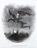 Eugène Delacroix: „Mephistopheles, Prolog im Himmel“, 1882. Illustration zu Goethes  „Faust“. © Google Art Project